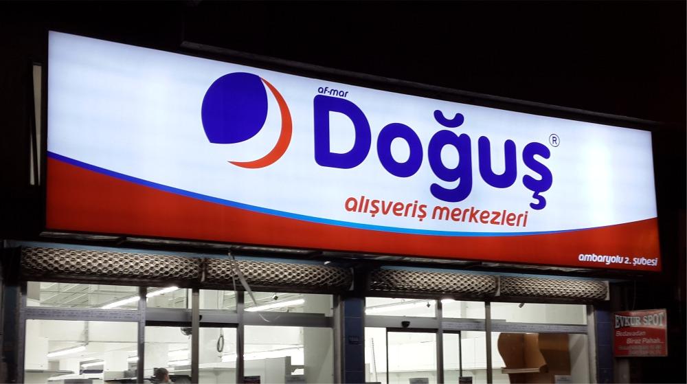 Doğuş Alışveriş Merkezi Kasalı tabela